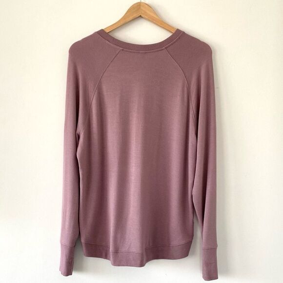 Athleta Mindset Textured Sweatshirt Sz L Dusty Pink Very Soft Modal Worm Quality - Picture 3 of 12